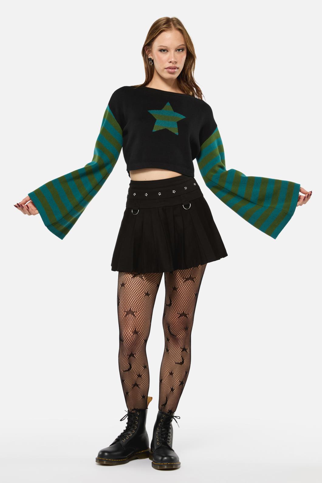 Black Friday - Iykyk Crop Knit - black-green