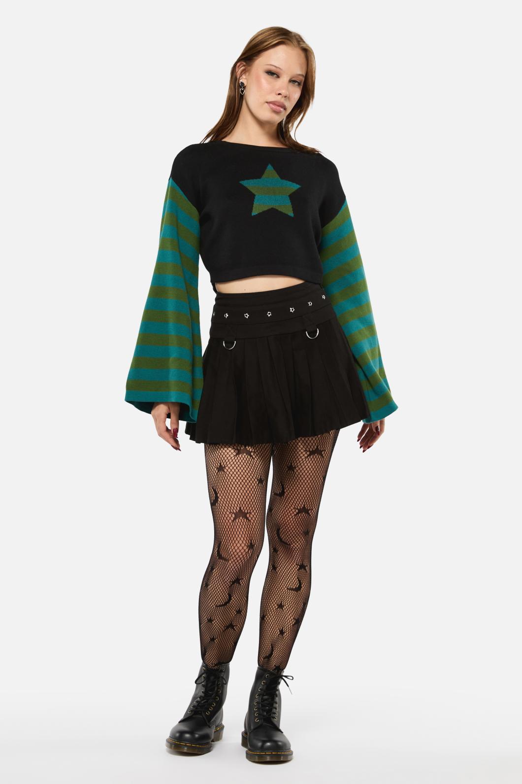 Black Friday - Iykyk Crop Knit - black-green
