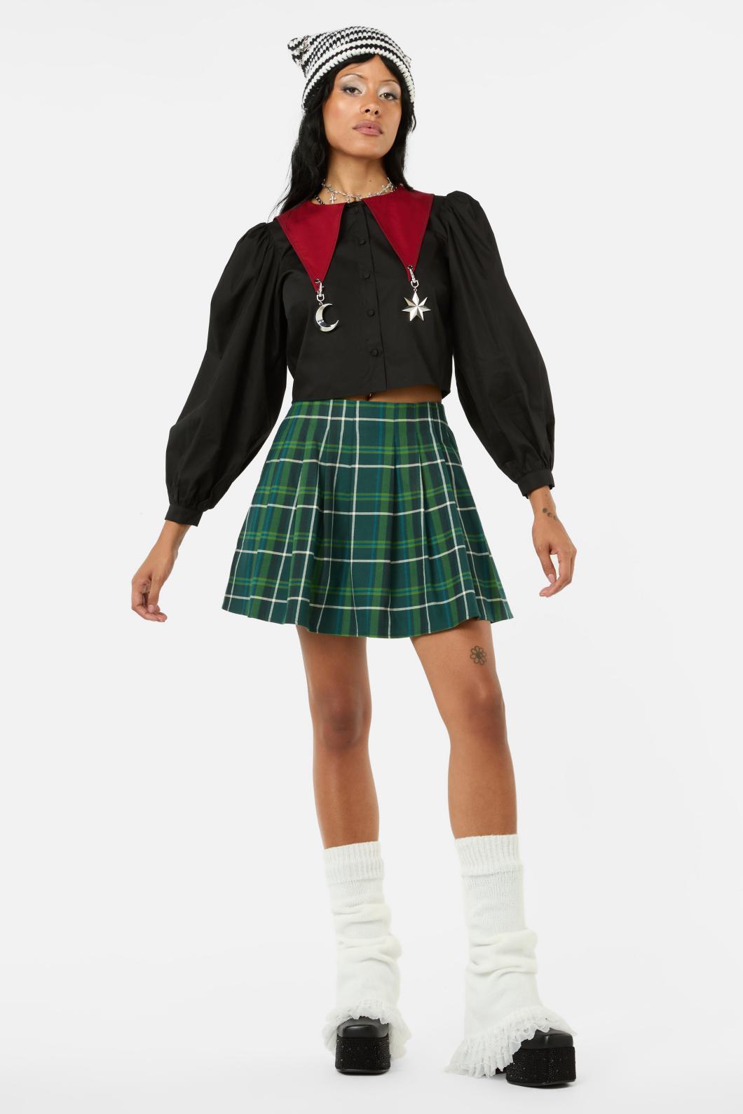 Black Friday - Iykyk Mini Tartan Tennis Skirt - green