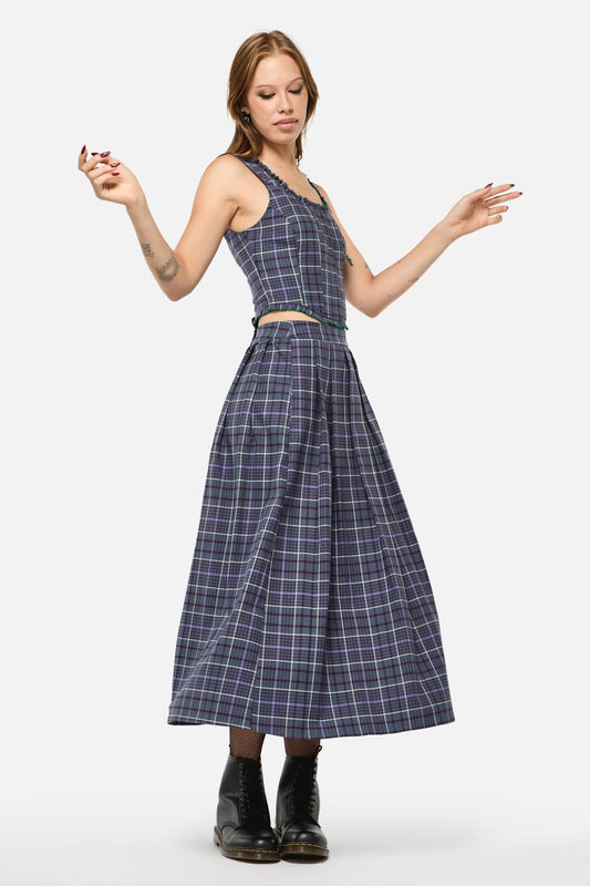 Black Friday - Thicket Tartan Skirt - green-purple