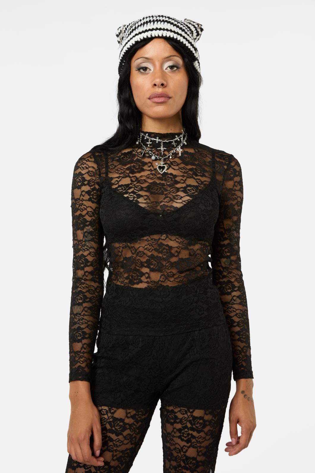Black Friday - Revolution Lace LS Top - black
