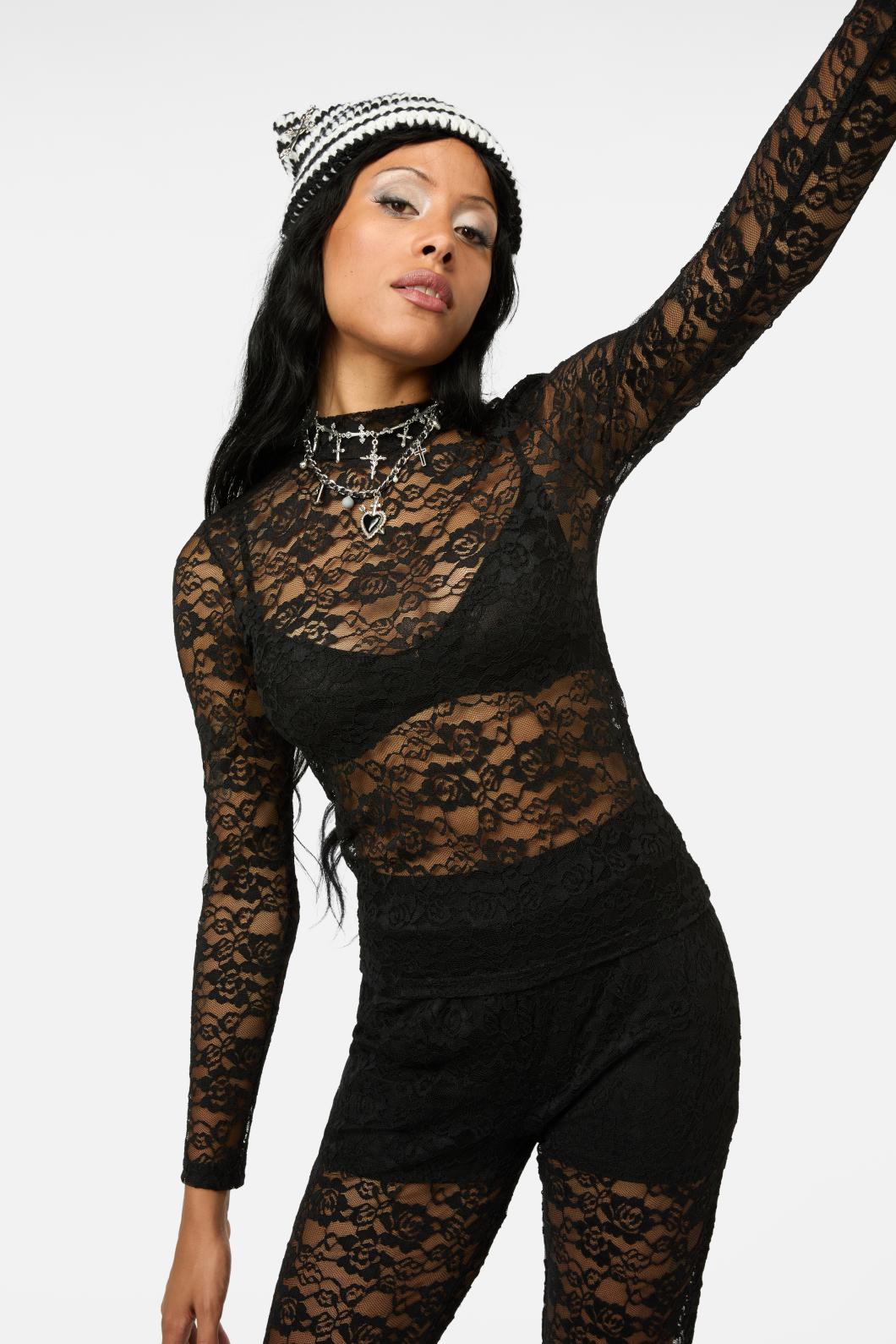 Black Friday - Revolution Lace LS Top - black