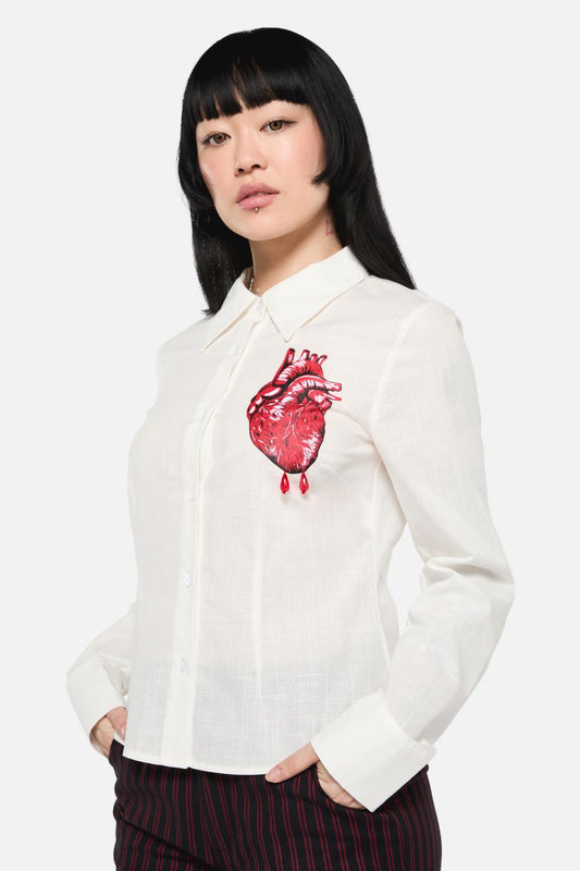 Black Friday - Irrevocably In Love Blouse - vintage-white