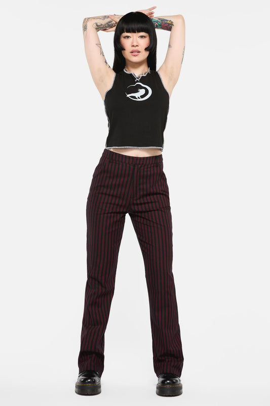 Black Friday - Undead Pinstripe Pant - black-red