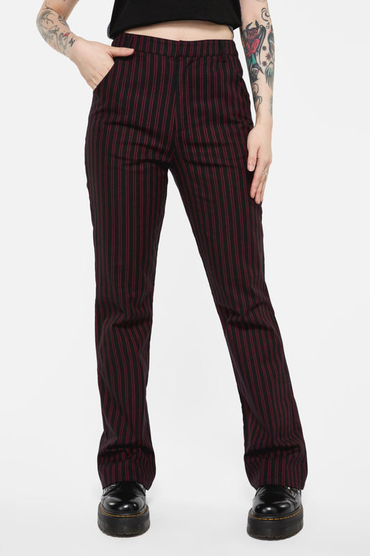 Black Friday - Undead Pinstripe Pant - black-red