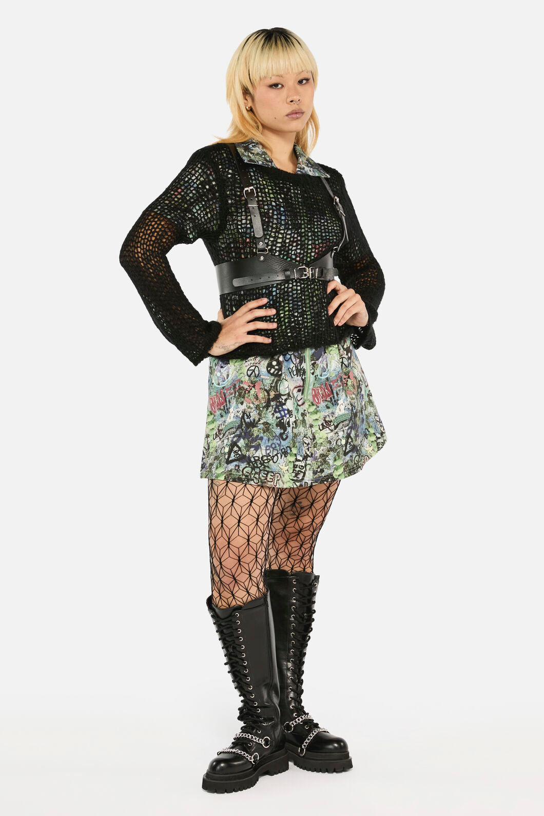 Black Friday - Laneway Zip PrintSSSkaterDress - multi