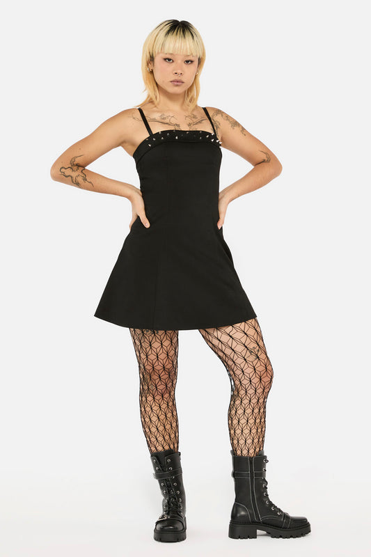 Black Friday - Laneway Studs Flared Dress - black