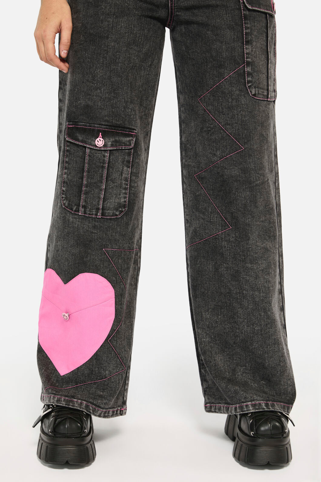 Black Friday - Laneway Acid Wash Pocket Cargo - grey