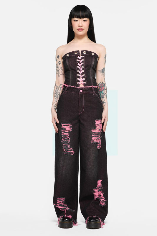 Black Friday - Scales Ripped Jeans - black