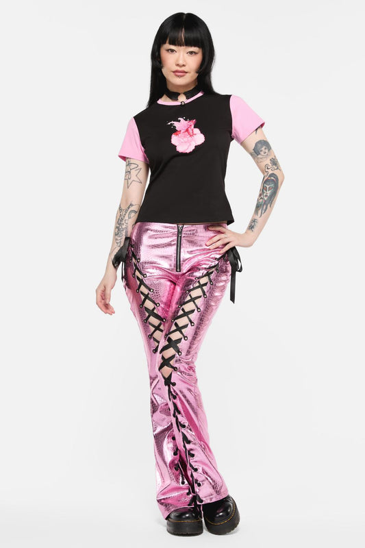 Black Friday - Dragons GroveContrastSleeveTee - black-pink