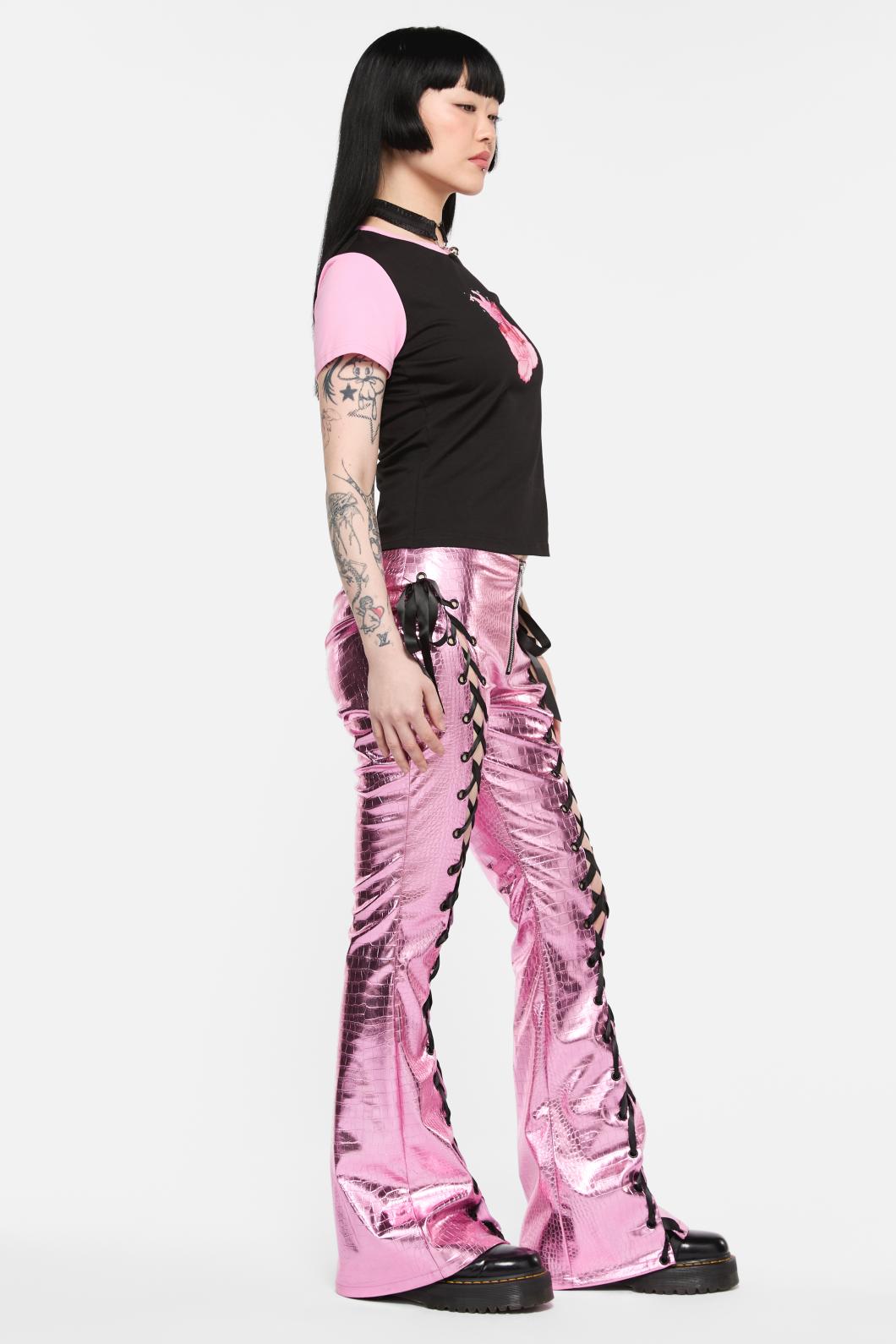 Black Friday - Dragons GroveContrastSleeveTee - black-pink