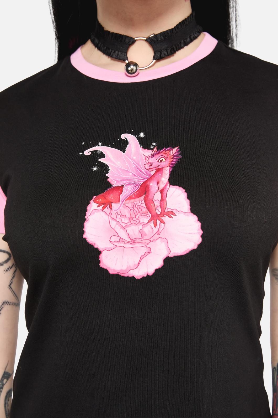 Black Friday - Dragons GroveContrastSleeveTee - black-pink