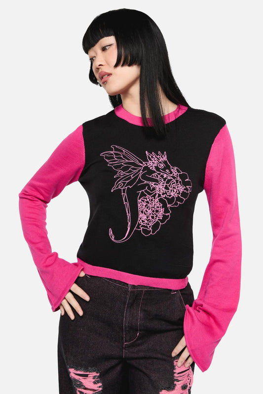 Black Friday - Dragons Grove Contrast Knit - black-pink