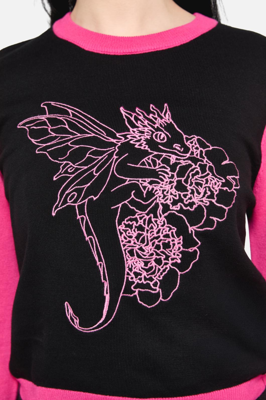 Black Friday - Dragons Grove Contrast Knit - black-pink