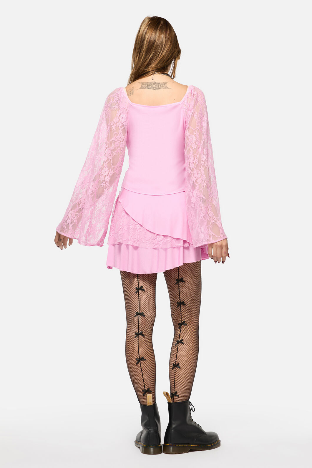 Black Friday - Dragons Grove Lace Sleeve Top - pink