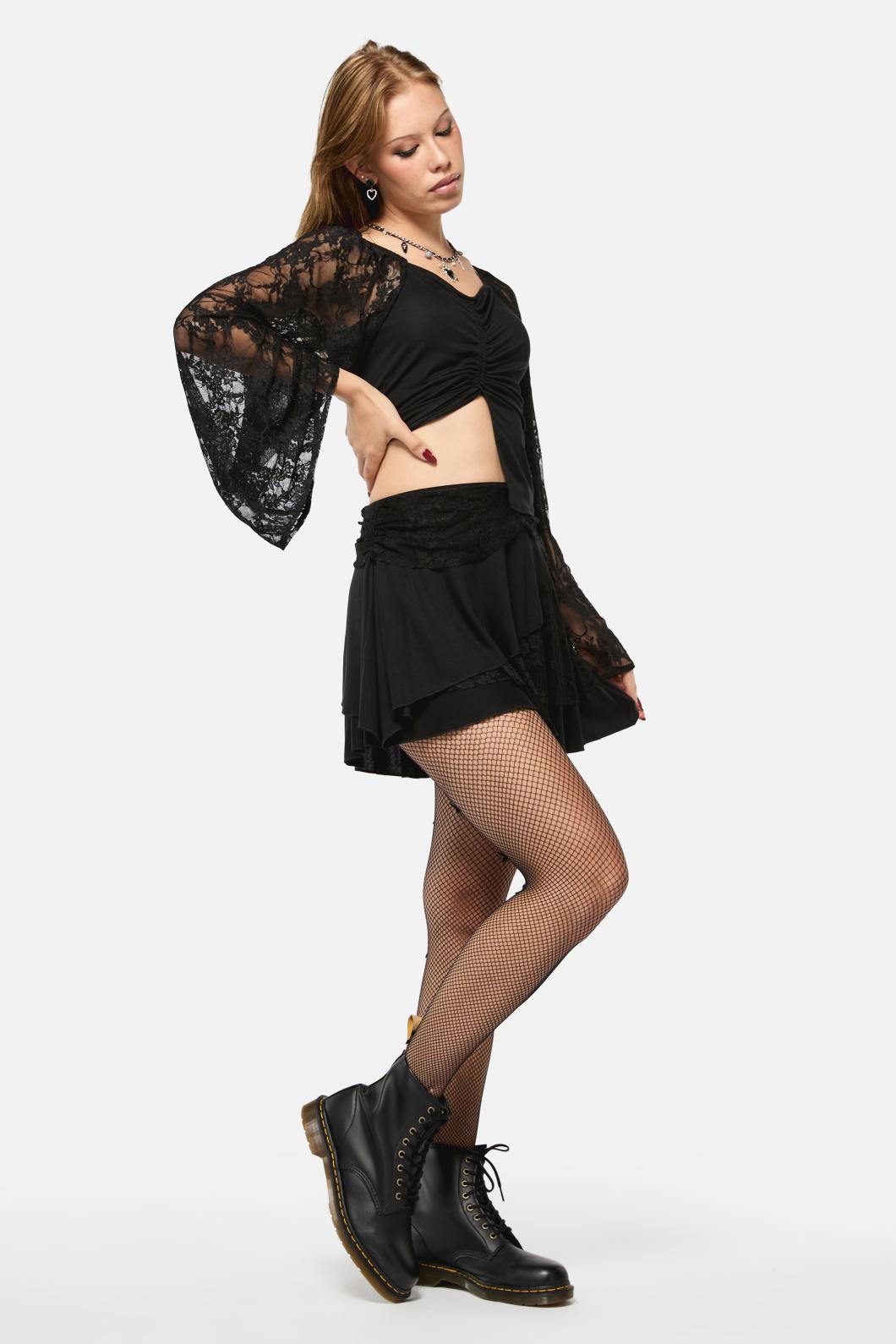 Black Friday - Dragon Wings Mini Skirt - black