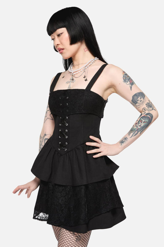 Black Friday - Dragon Wings LaceyLayeredDress - black