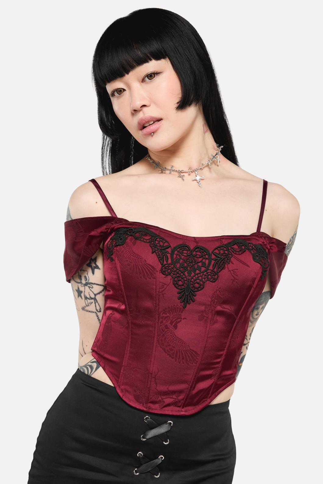 Black Friday - Irrevocably In Love Corset Top - maroon