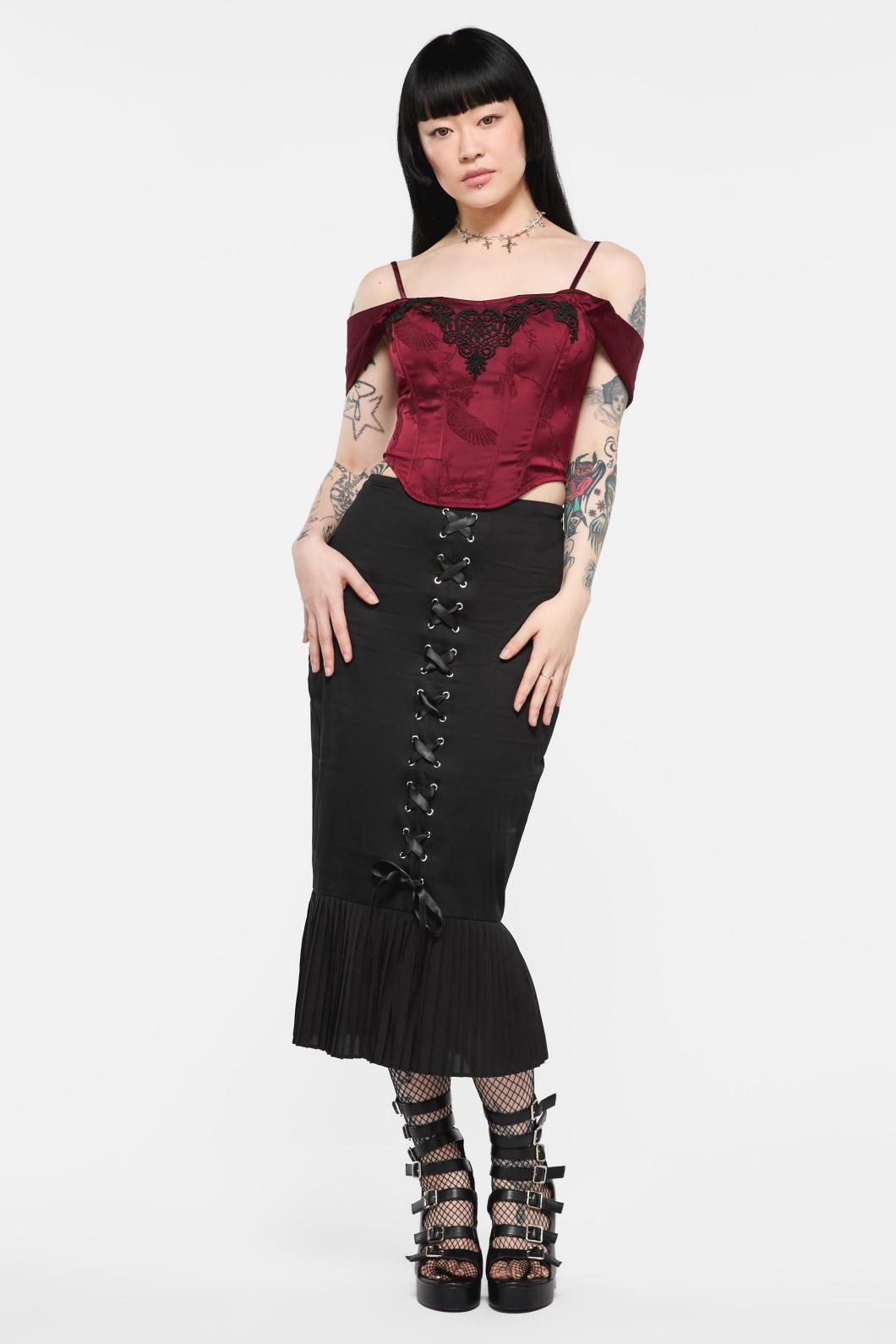 Black Friday - Irrevocably In Love Corset Top - maroon