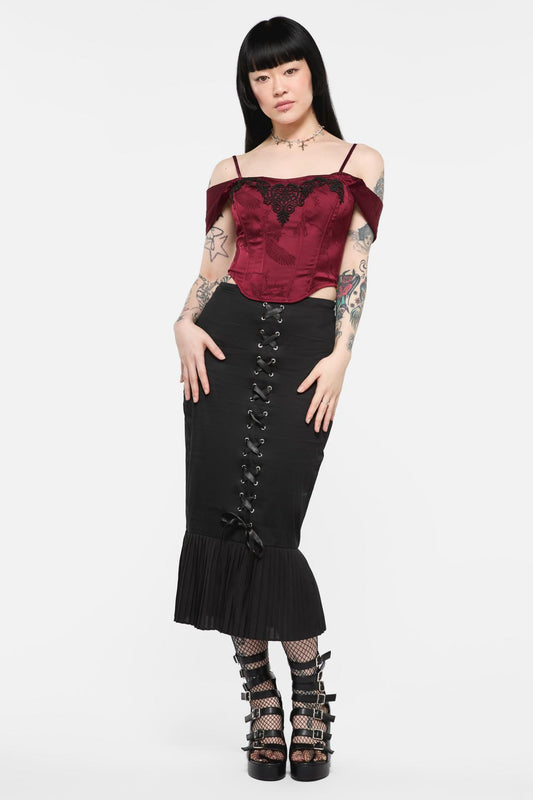 Black Friday - Irrevocably In Love Corset Top - maroon