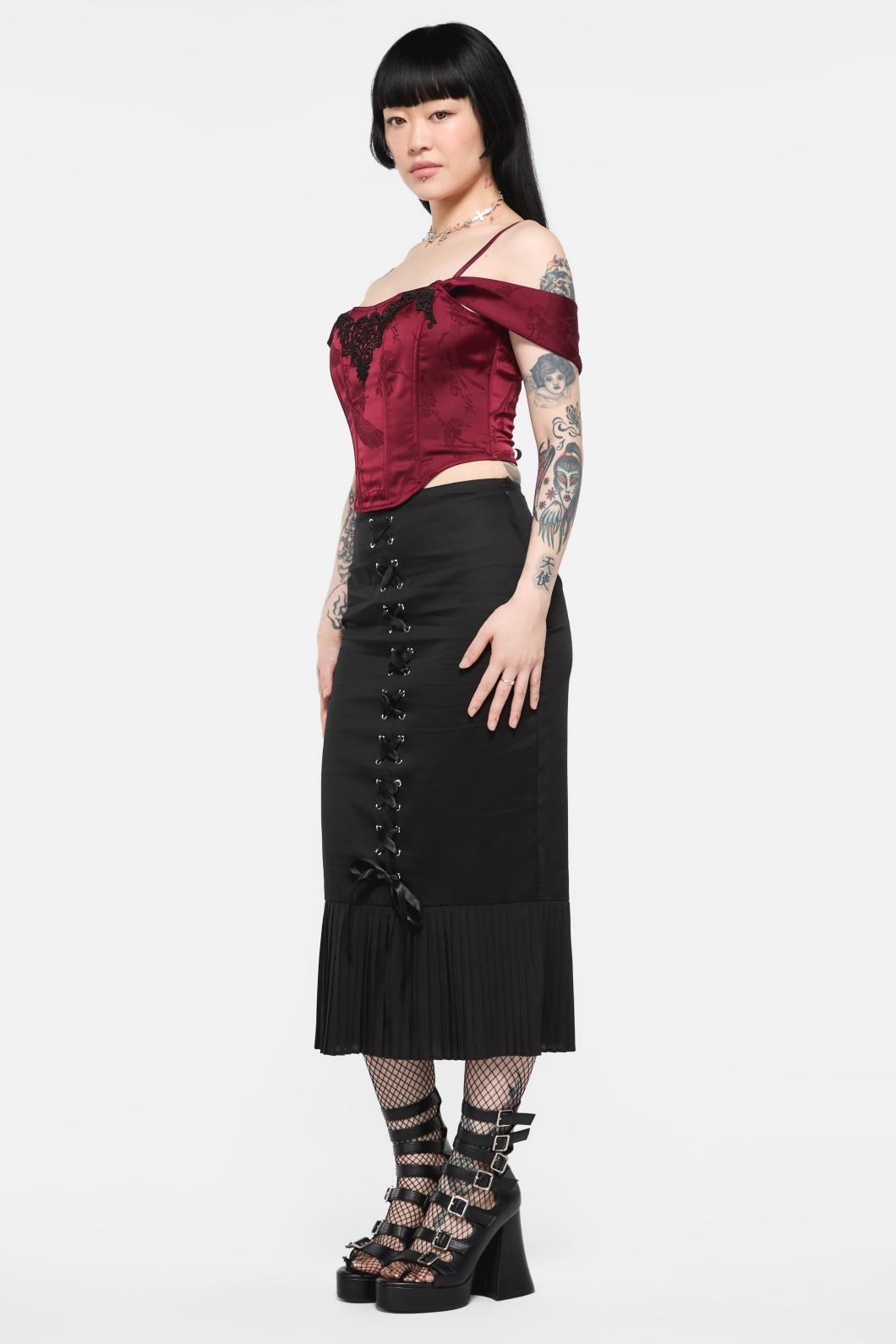 Black Friday - Irrevocably In Love Corset Top - maroon