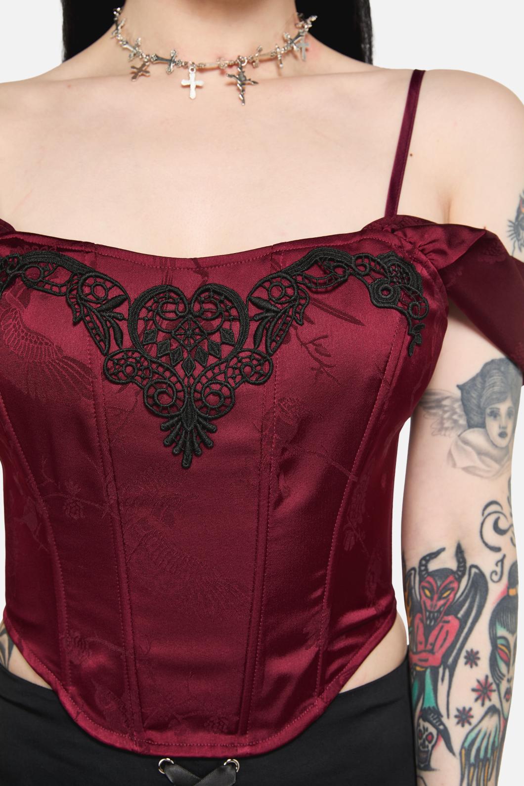 Black Friday - Irrevocably In Love Corset Top - maroon