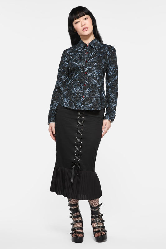 Black Friday - Murder OfCrowsLongSleeveBlouse - black