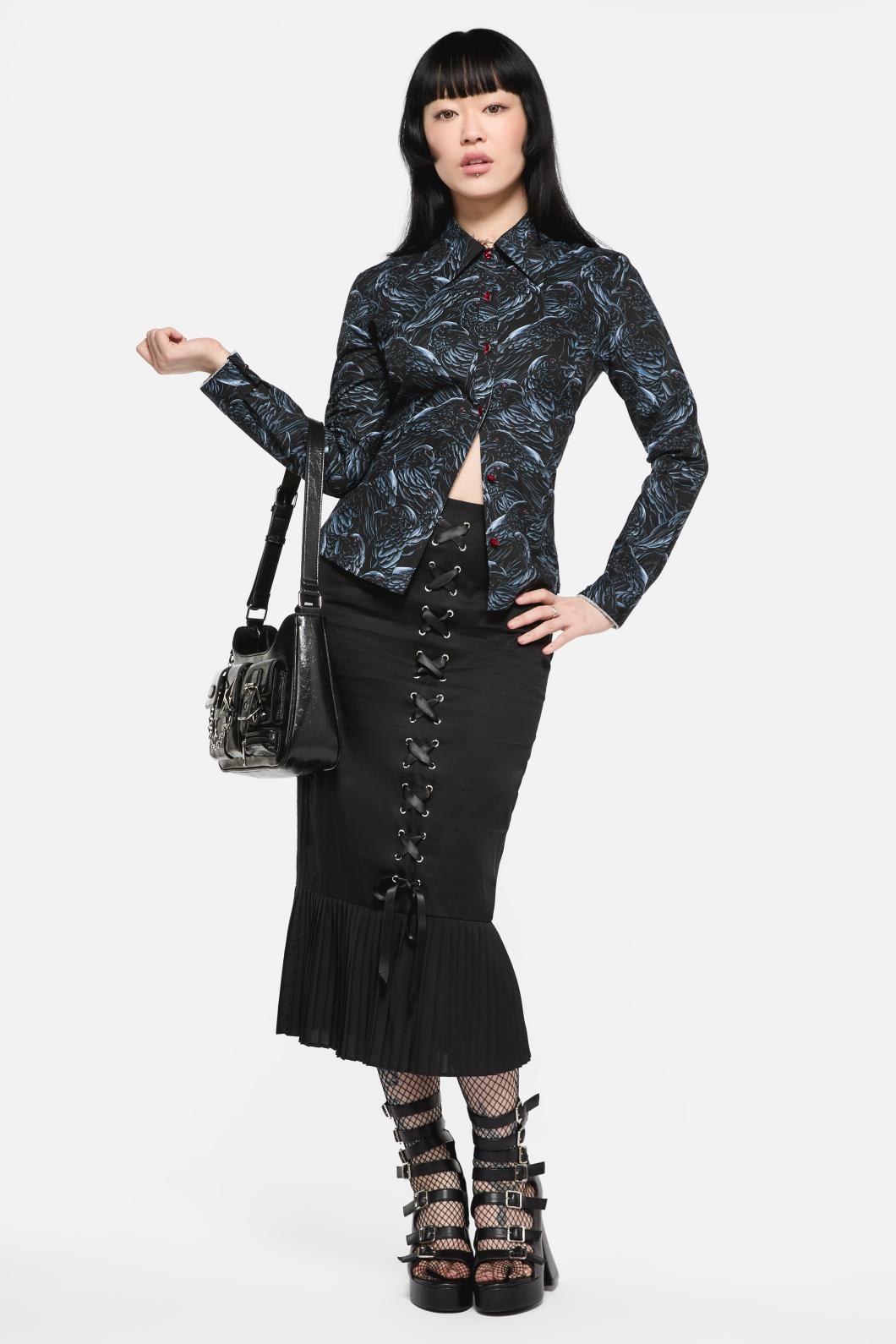 Black Friday - Murder OfCrowsLongSleeveBlouse - black