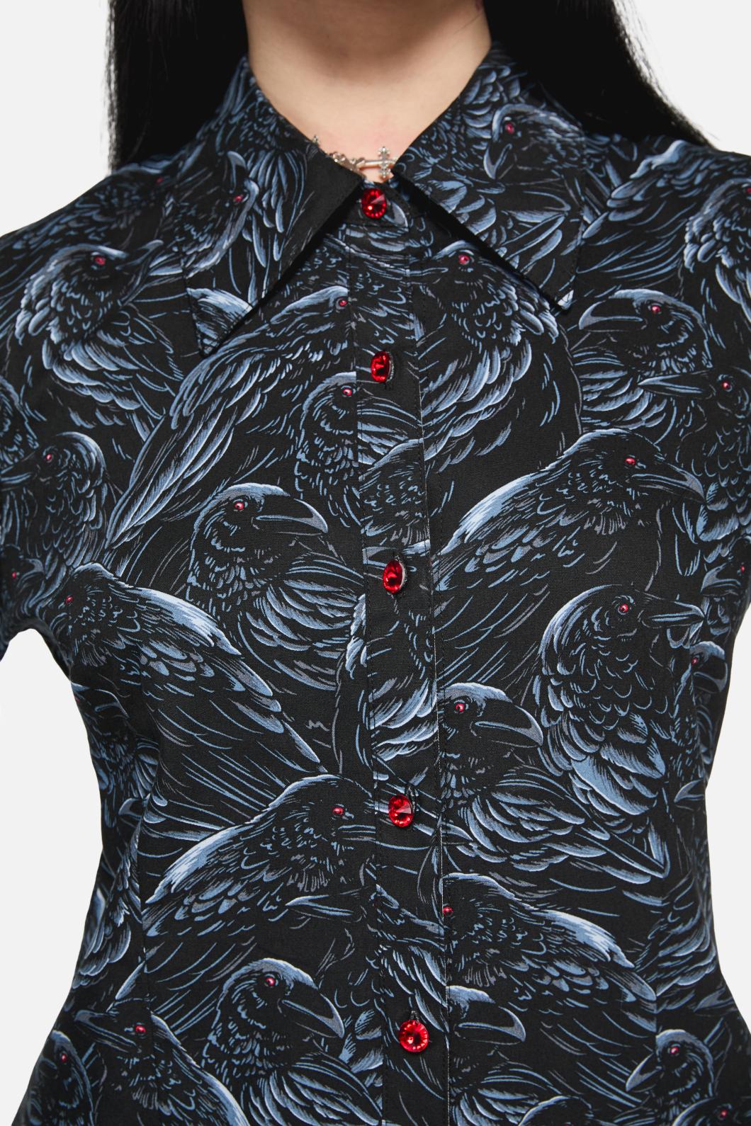 Black Friday - Murder OfCrowsLongSleeveBlouse - black