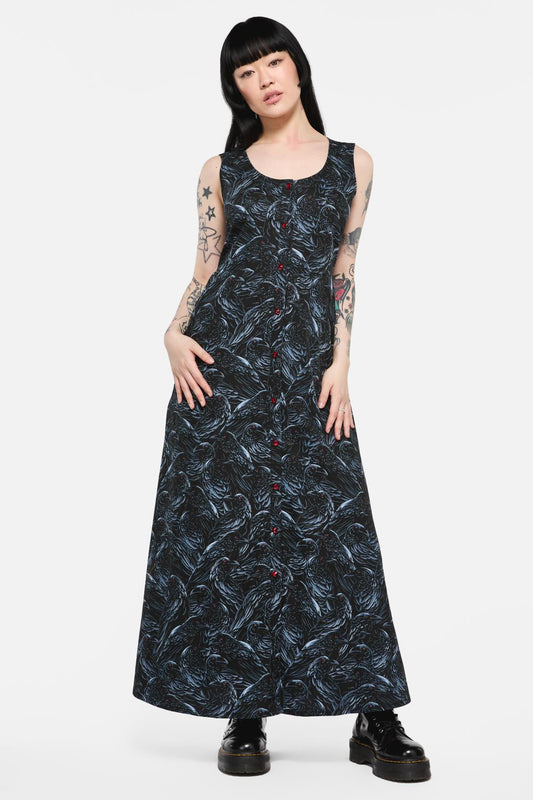 Black Friday - Murder Of Crows Midi Dress - black
