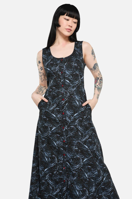 Black Friday - Murder Of Crows Midi Dress - black