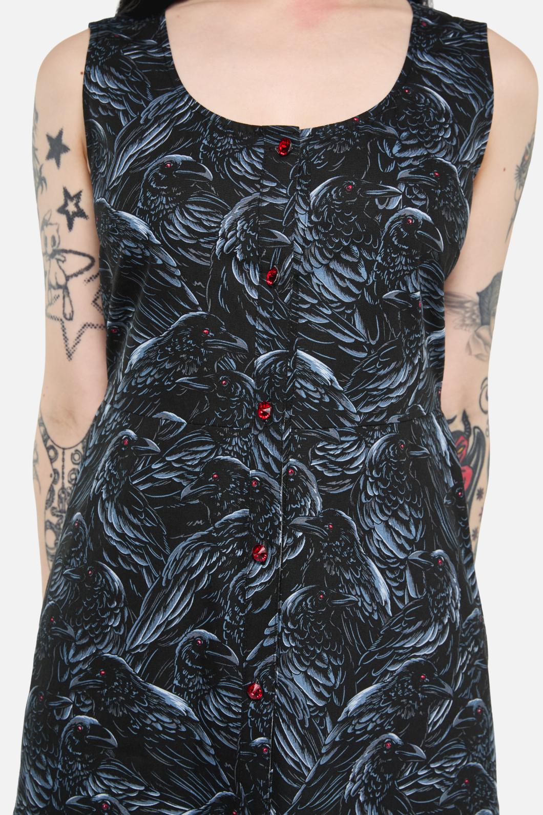 Black Friday - Murder Of Crows Midi Dress - black