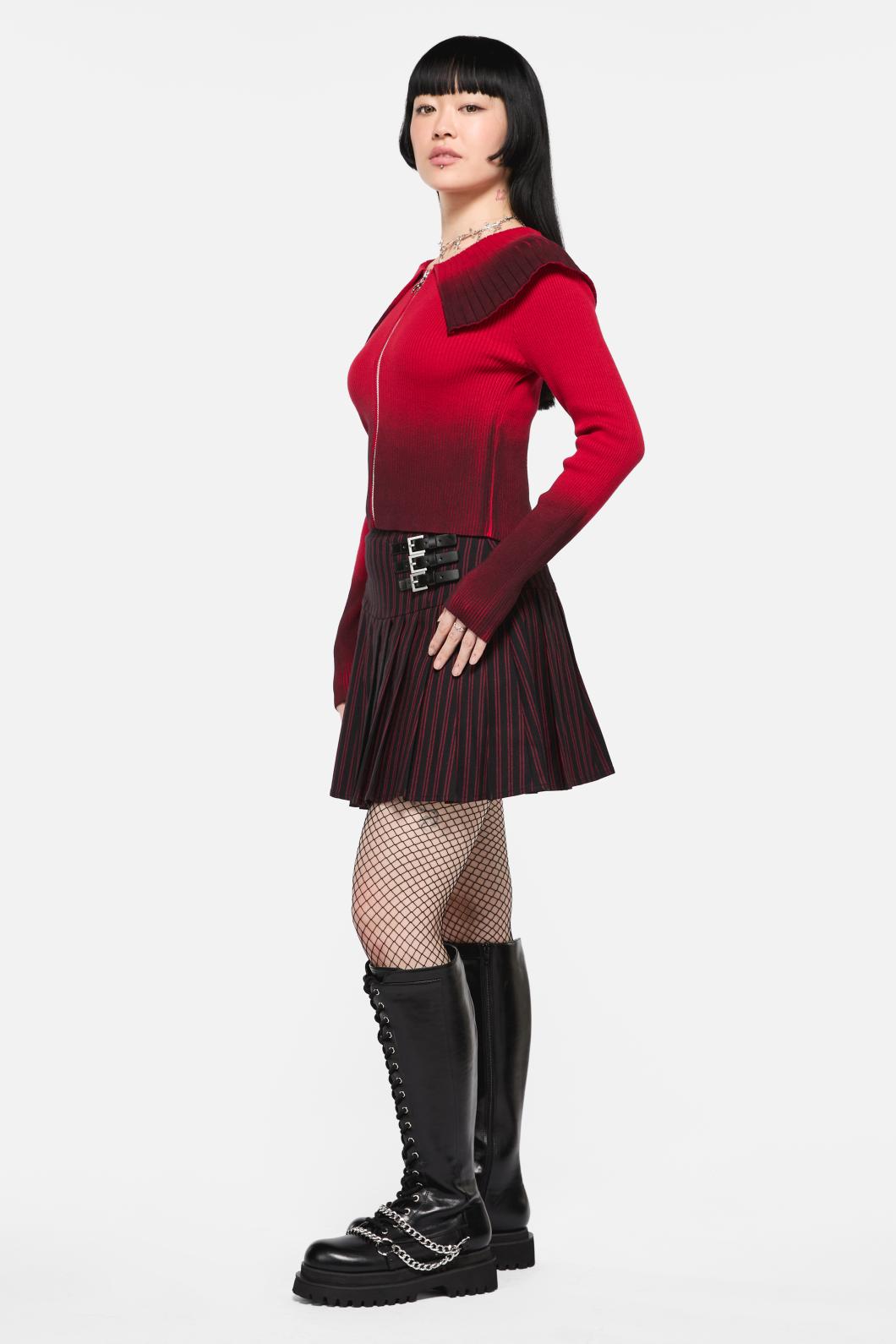 Black Friday - Apollo Gradient Knit Cardi - red-black