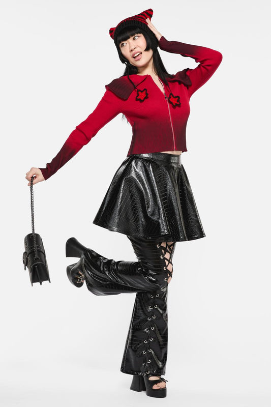 Black Friday - Apollo Gradient Knit Cardi - red-black