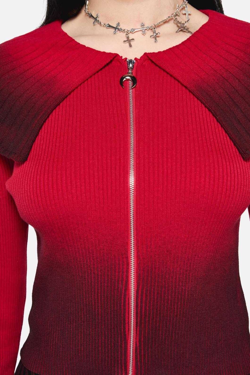 Black Friday - Apollo Gradient Knit Cardi - red-black