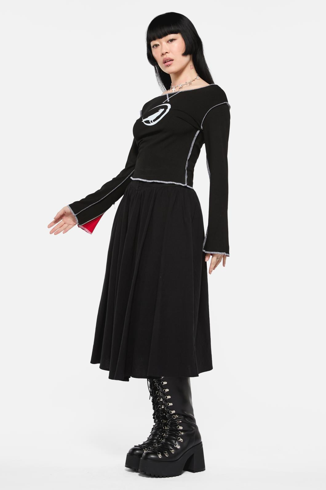 Black Friday - Wahn Ribbed Jersey Top - black