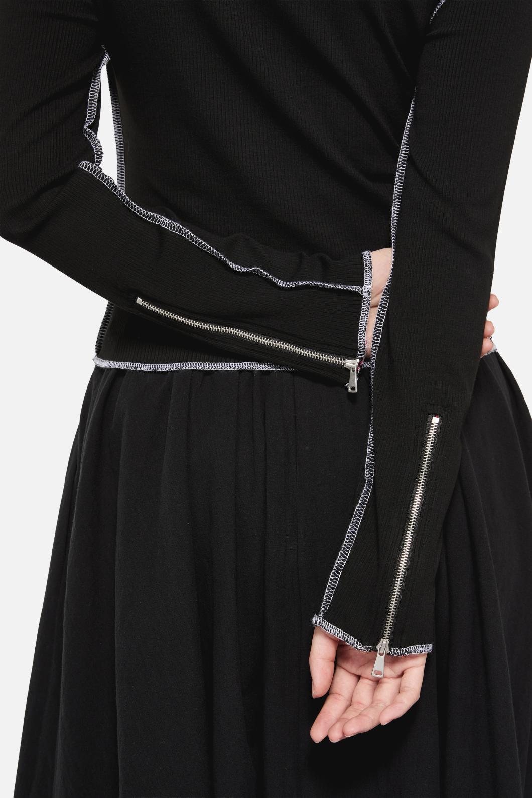 Black Friday - Wahn Ribbed Jersey Top - black