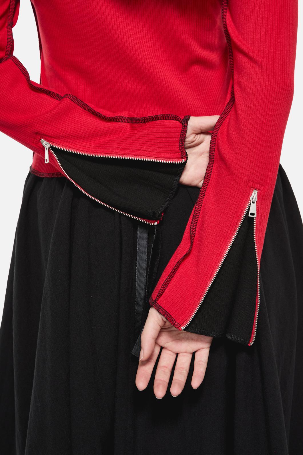 Black Friday - Wahn Ribbed Jersey Top - red