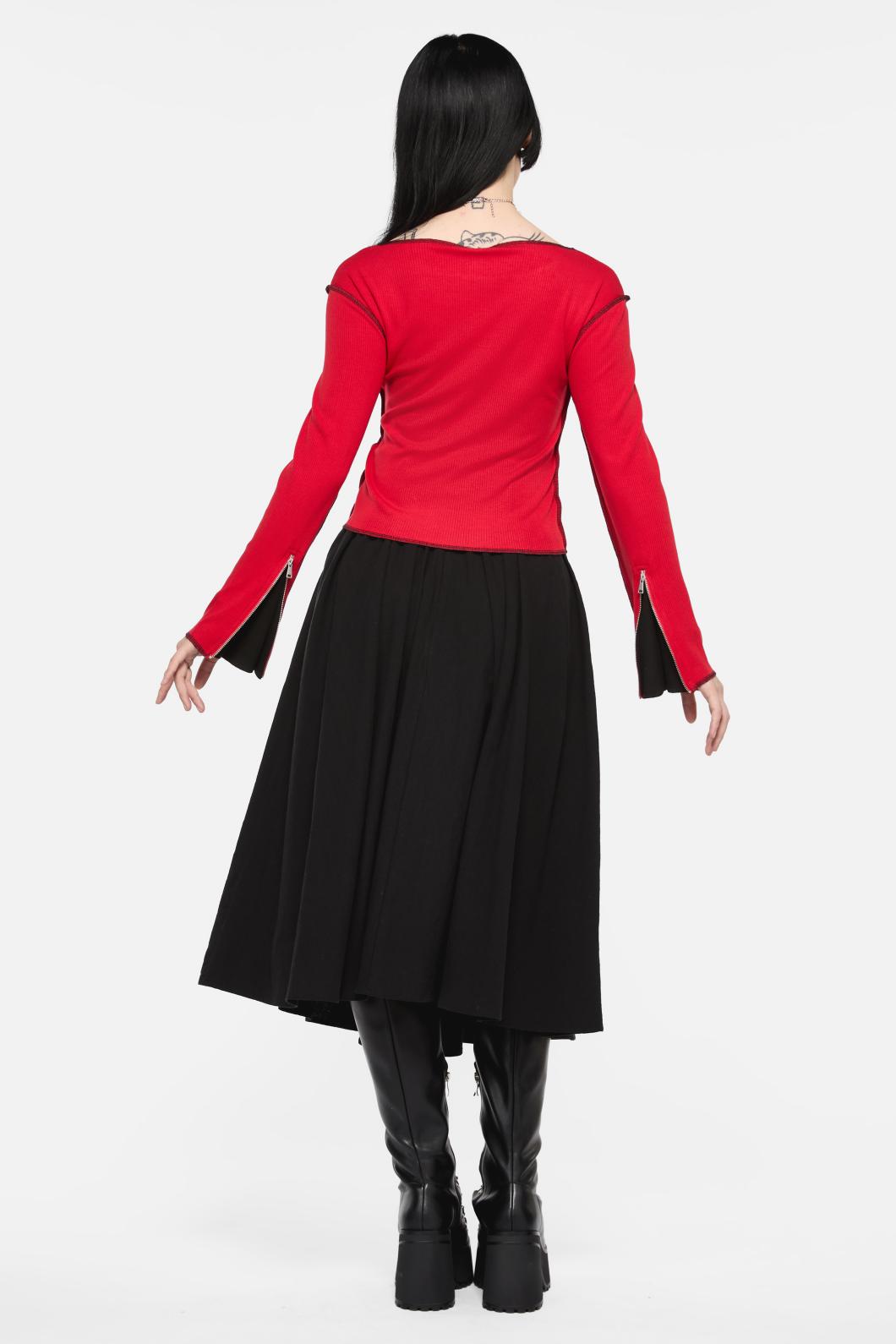 Black Friday - Wahn Ribbed Jersey Top - red