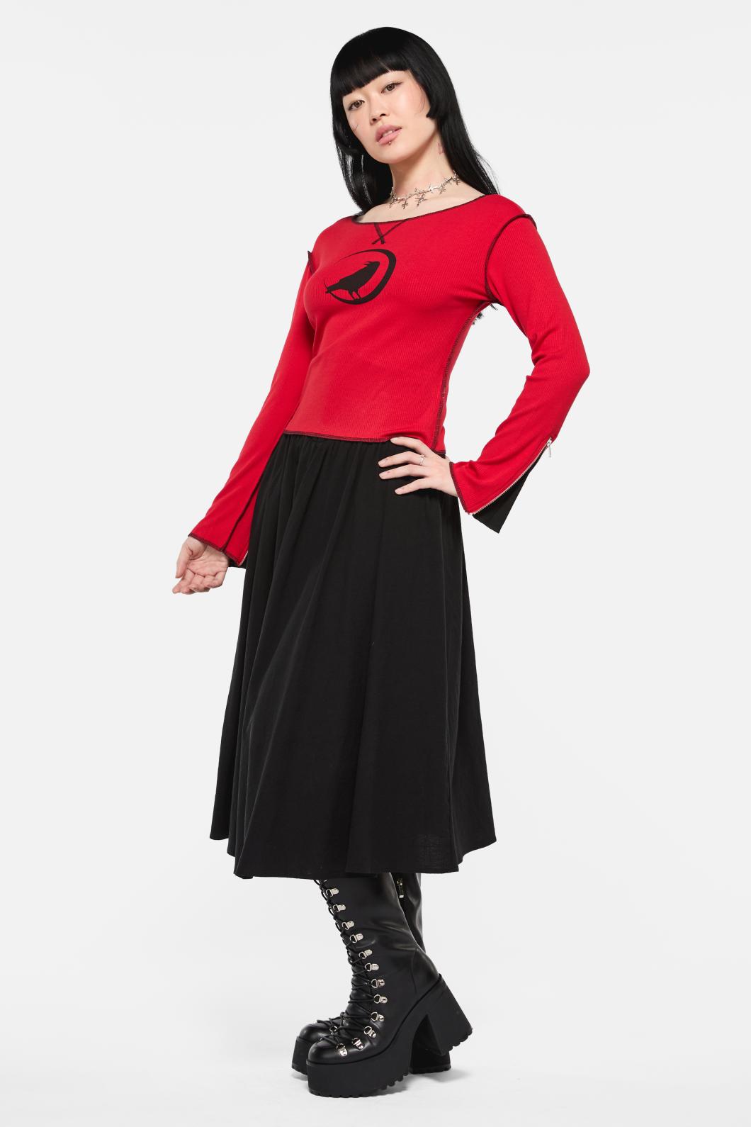 Black Friday - Wahn Ribbed Jersey Top - red