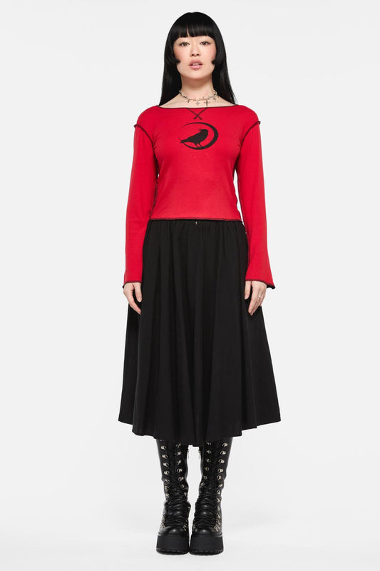Black Friday - Wahn Ribbed Jersey Top - red