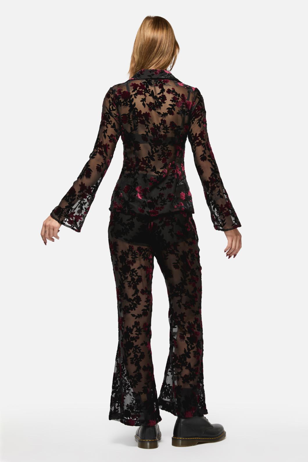 Black Friday - Lush Burnout Velvet Blouse - multi