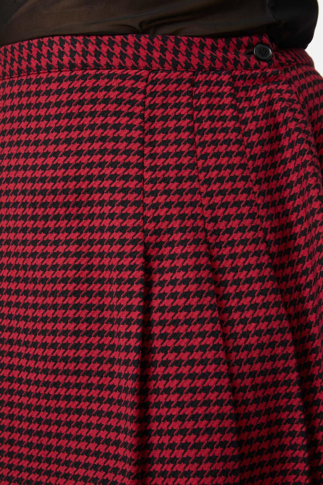 Black Friday - Curve Virtue Houndstooth Skirt - red-black