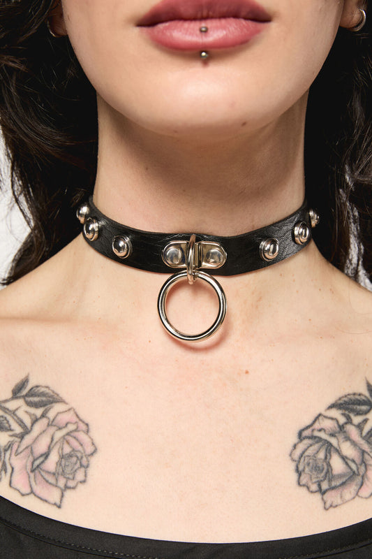 Black Friday - Stud & Ring Choker - black