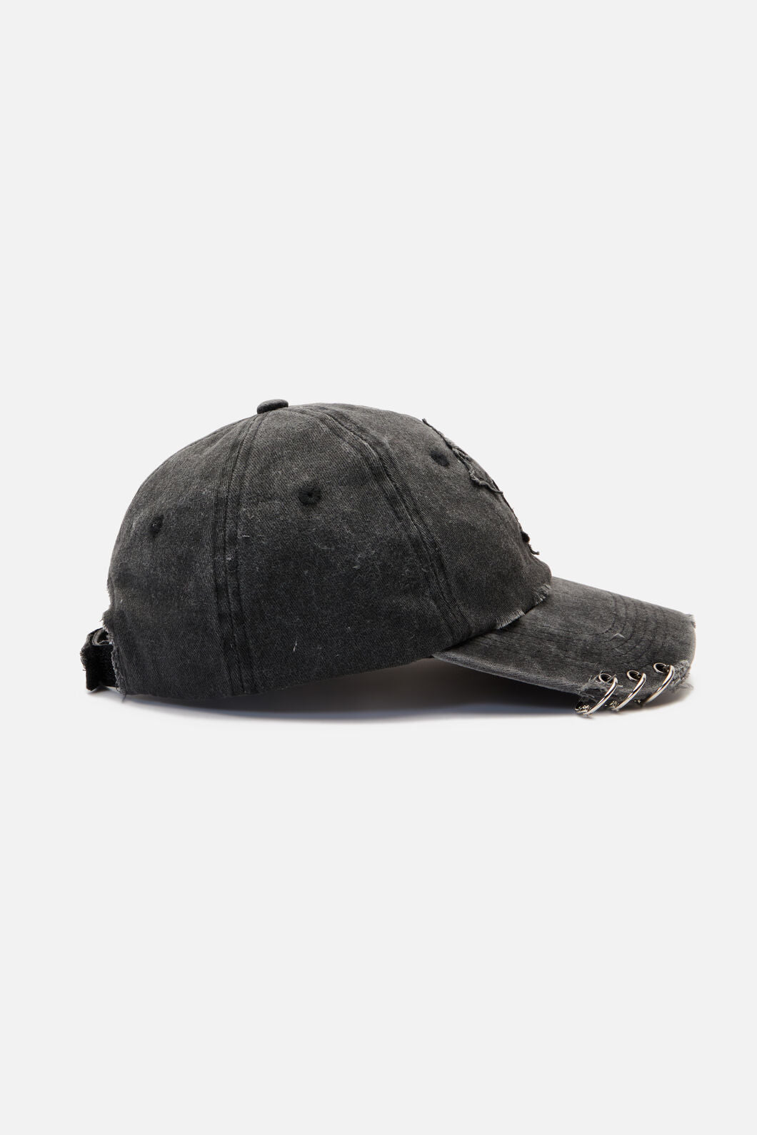 Black Friday - Pierced & Distressed Cross Cap - black