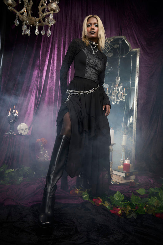 Black Friday - Chain Waist Belt - black-silver