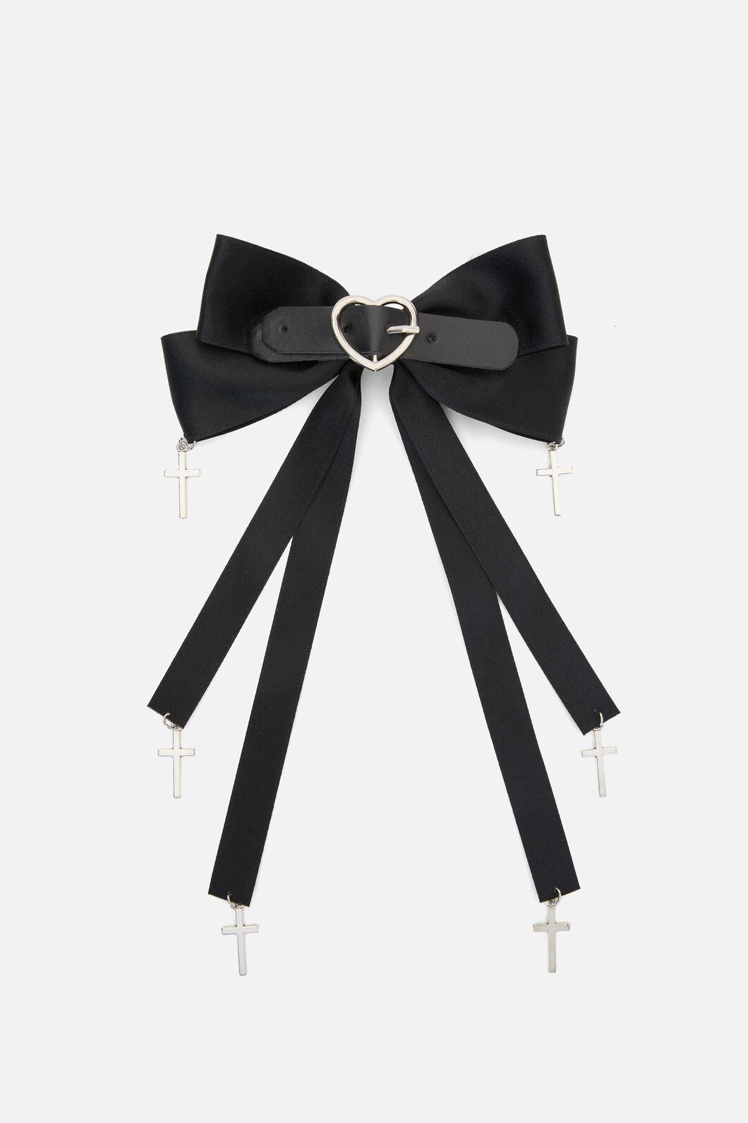 Black Friday - Bow & Cross Charm Hair Clip - black