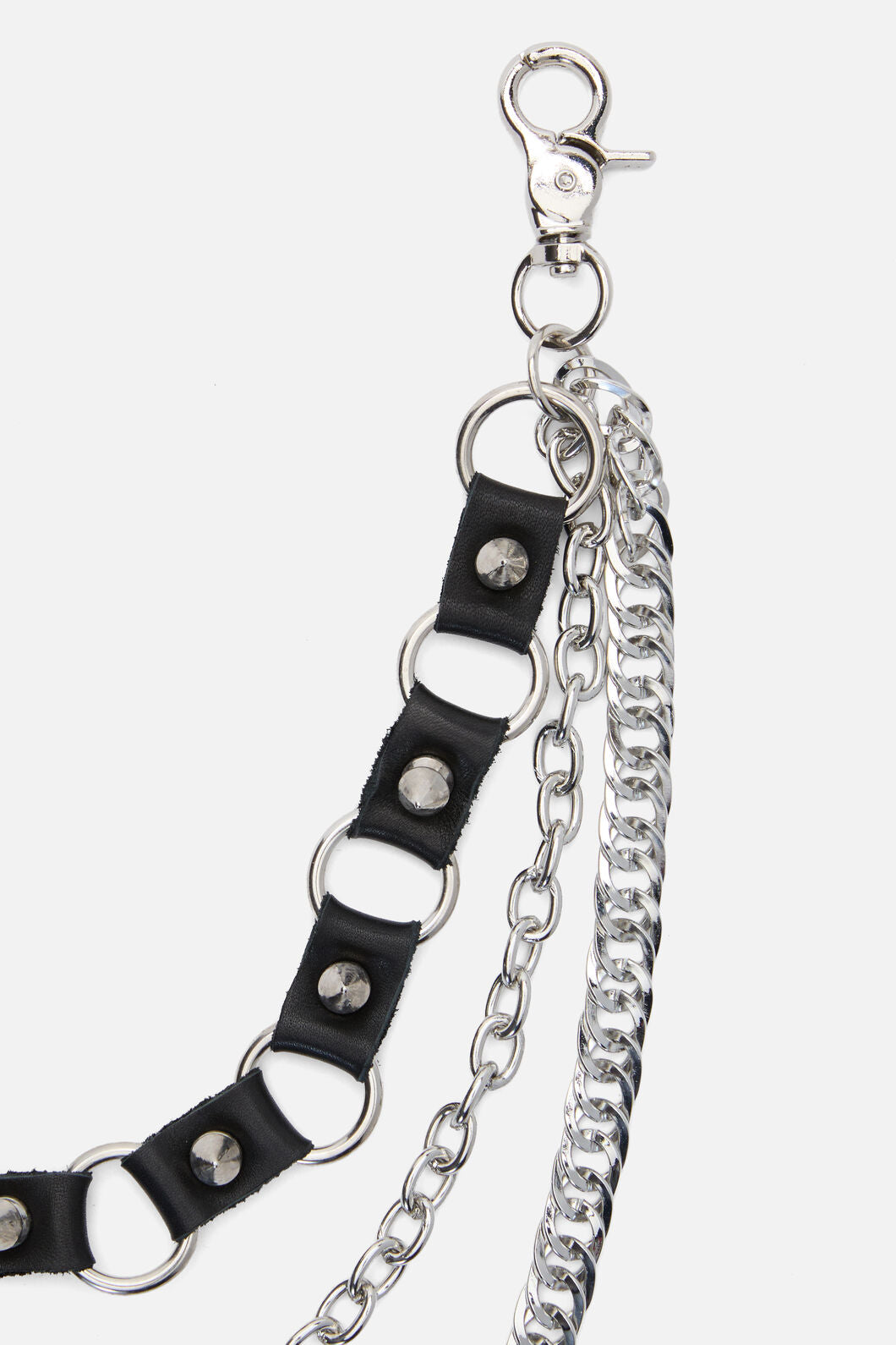 Black Friday - Leather Look Link Chain - silver-black