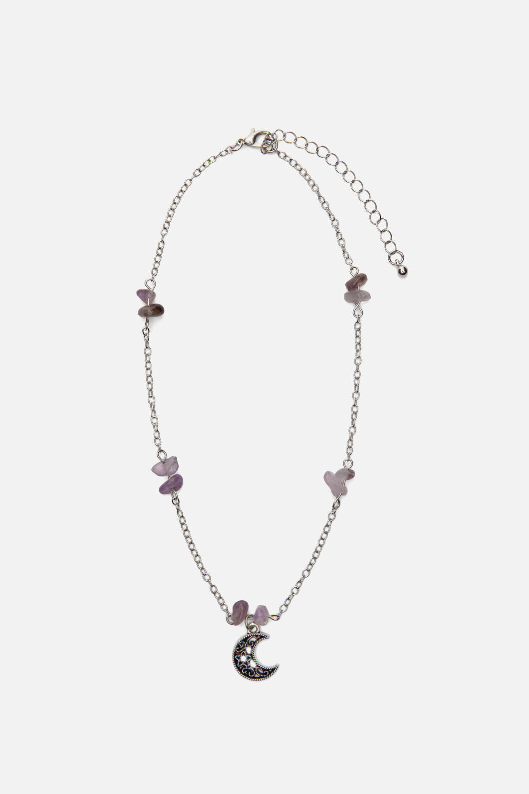 Black Friday - Purple & Charm Layered Necklac - silver