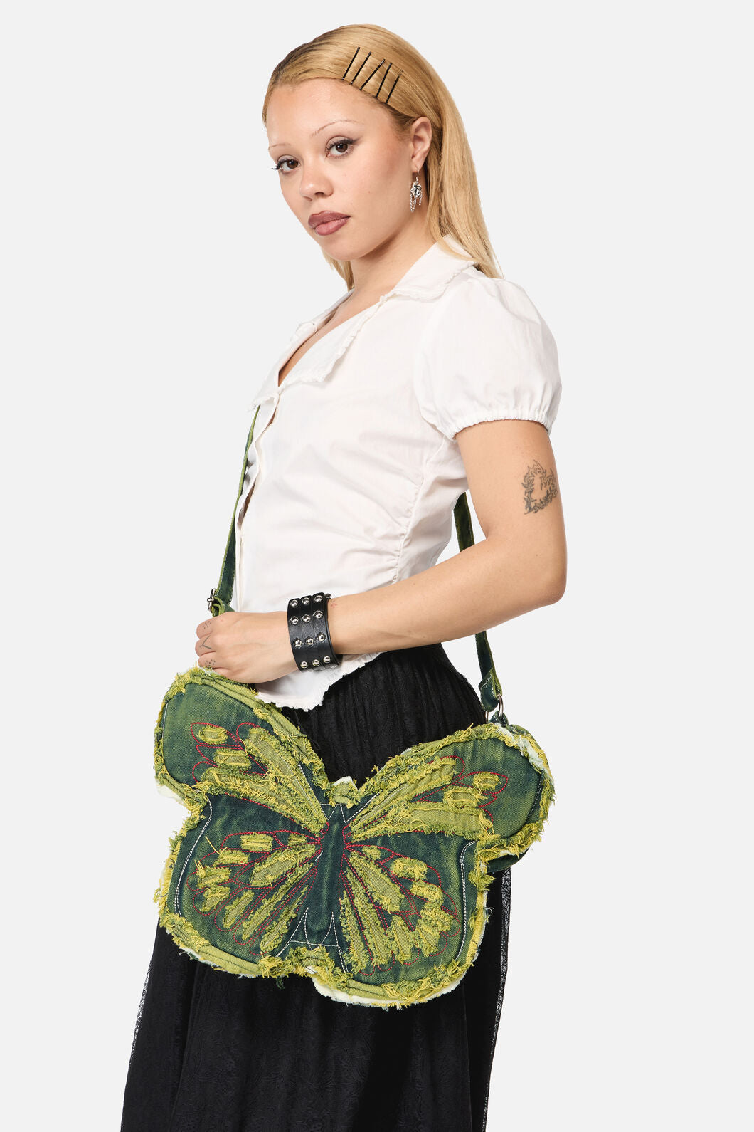 Black Friday - Torn Butterfly Bag - green